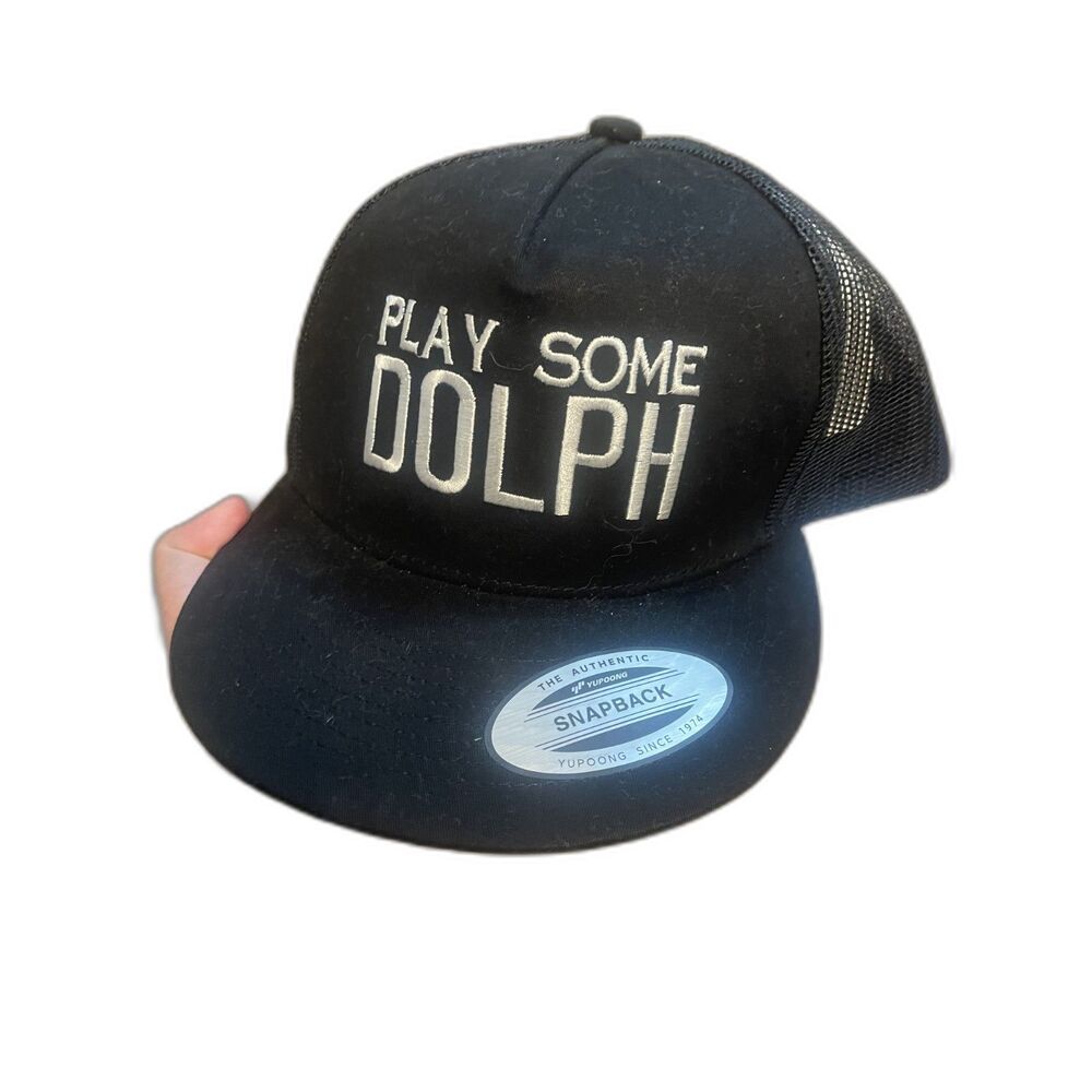 Play Some Dolph Black White Trucker Snapback Hat Adjustable Mesh Cap NWT Hiphop
